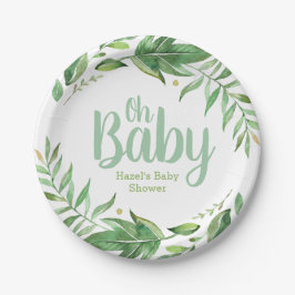 Boho verlaat persoonlijk Baby shower Papieren Bordje