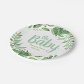 Boho verlaat persoonlijk Baby shower Papieren Bordje (Gekanteld)