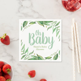 Boho verlaat persoonlijk Baby shower Servetten