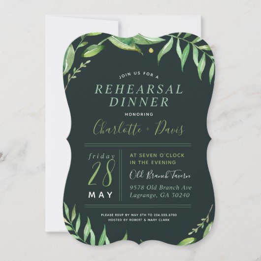 Boho verlaat repetitie diner uitnodiging (Voorkant)