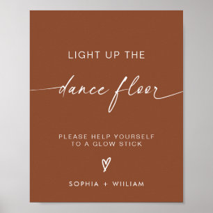 Boho verlicht de dansvloer   gloeistickteken poster