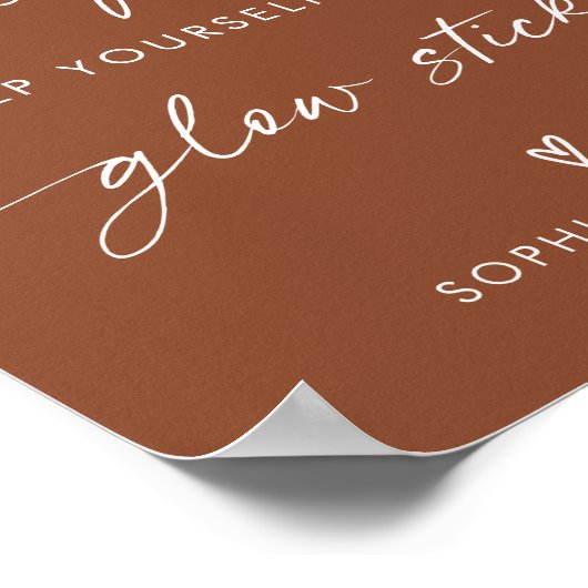 Boho verlicht de dansvloer | gloeistickteken poster (Hoek)