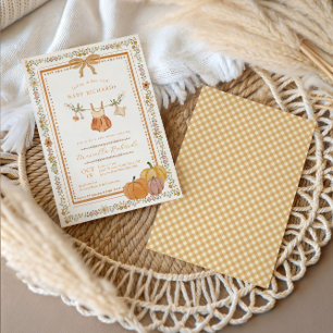 Boho Verliefd op de Herfst Baby Shower Meisje Kaart