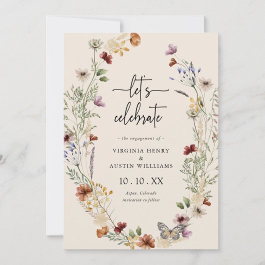 Boho verlovingsfeest uitnodiging (Voorkant)