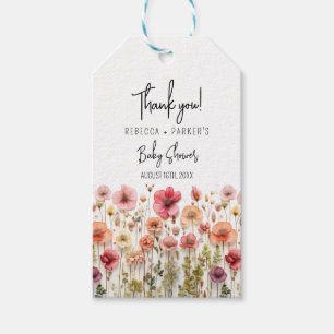 Boho verse Bloemen Baby Shower Cadeaulabel