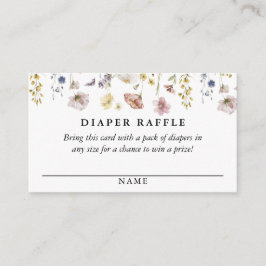 Boho Verse Waterverf Wildbloemen Luidere Raffle Informatiekaartje
