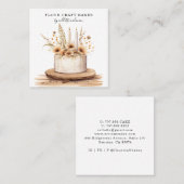 Boho versierd taart bakker gebak chef vierkante visitekaartje (Voorkant / Achterkant)