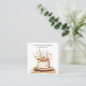 Boho versierd taart bakker gebak chef vierkante visitekaartje (Staand voorkant)