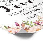 Boho Verspreid de Liefde , favor bord, huwelijksfa Poster (Hoek)