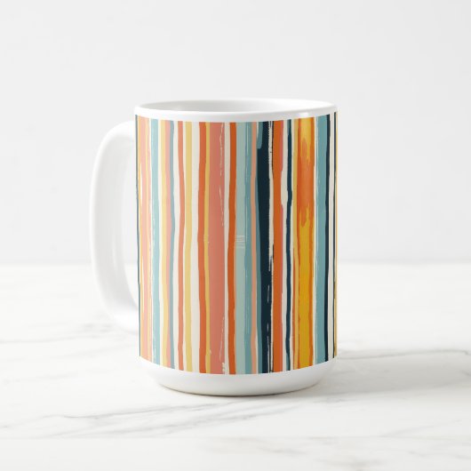Boho Verticale Streep Koffiemok (Voorkant links)