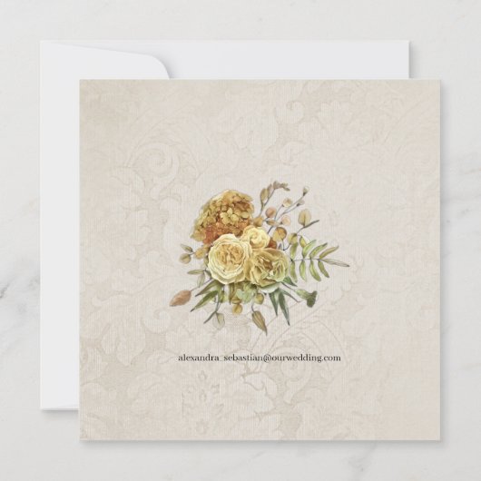 Boho vervaagd gele rozen land bruiloft (Achterkant)