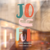 Boho vet script Gelukkig Kerstmis letters Raamsticker (Vel 2)