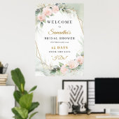 Boho vetplant eucalyptus Bruidsfeest aftellen Poster (Thuiskantoor)