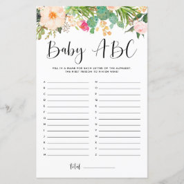 Boho vetplanten Baby ABC Baby shower spel