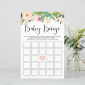 Boho vetplanten Baby shower Bingo spel Kaart (Staand voorkant)
