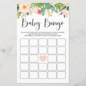Boho vetplanten Baby shower Bingo spel Kaart (Voorkant)
