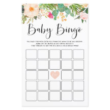 Boho vetplanten Baby shower Bingo spel Kaart