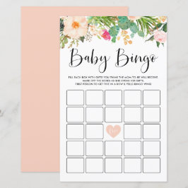 Boho vetplanten Baby shower Bingo spel Kaart