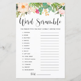 Boho vetplanten Baby Word Scramble Douche Spel