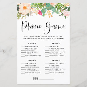Boho vetplanten Bloemen Baby shower telefoon spel
