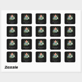 Boho Vetplanten Bloemen Boeket Kristallen Waterver Vierkante Sticker (Vel)