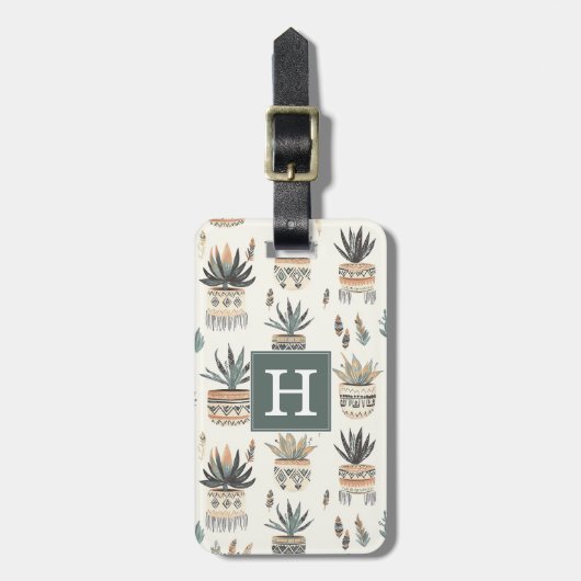 Boho Vetplanten En Cactussen Bagagelabel (Voorkant verticaal)