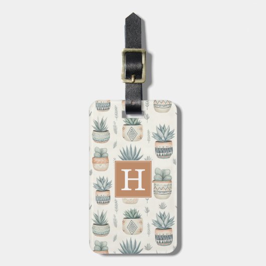 Boho Vetplanten En Cactussen Bagagelabel (Voorkant verticaal)