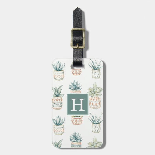 Boho Vetplanten En Cactussen Bagagelabel (Voorkant verticaal)