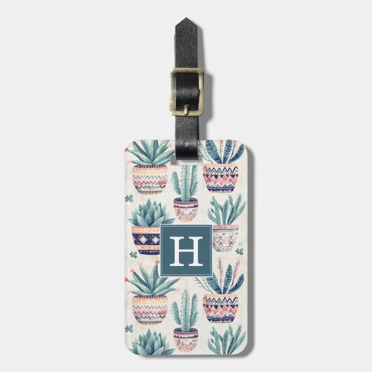 Boho Vetplanten En Cactussen Bagagelabel (Voorkant verticaal)