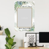 Boho vetplanten eucalyptus gouden huwelijksfoto re poster (Thuiskantoor)