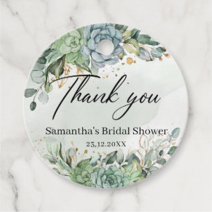 Boho vetplanten groene bruiloftsshower favor tags bedankjes labels
