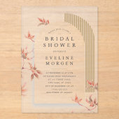 Boho Vibe Arch Autumn Leaves Bridal Acryl Uitnodigingen (Voorkant)