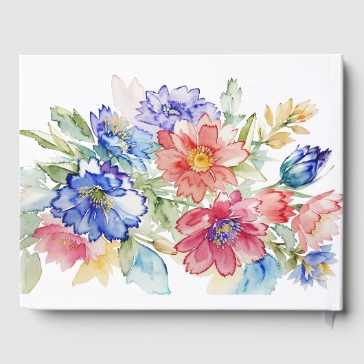 Boho Vibrant Bloemen Bruiloft Gastenboek Romantisc (Achterkant)