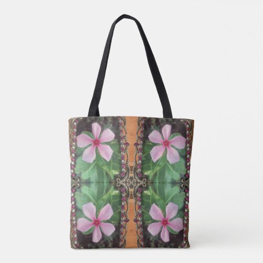 Boho Vibrant Digital 3D Floral Elegance Stijlvol Tote Bag (Achterkant)