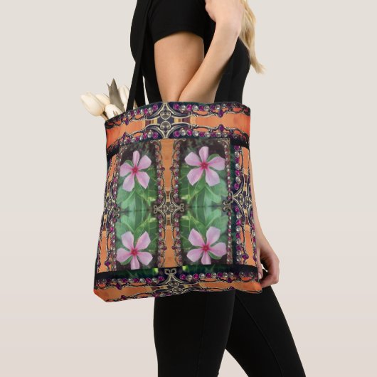 Boho Vibrant Digital 3D Floral Elegance Stijlvol Tote Bag (Dichtbij)