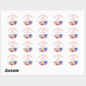 Boho Vibrant Flowers Bedankt Sticker (Vel)