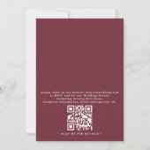Boho Vine Floral Luxury Elegant QR Code Wedding Kaart (Achterkant)