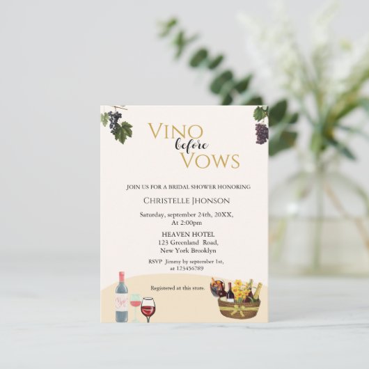 Boho Vino voor de stemming over de uitnodiging tot (Staand voorkant)