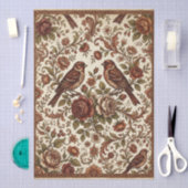 Boho Vintage Birds & Florals Tissuepapier (Craft)