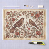 Boho Vintage Birds & Florals Tissuepapier (Craft)
