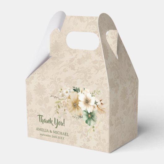 Boho Vintage Bloem Botanische Trouwdag Bedankdoosjes (Voorkant Zijde)