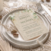 Boho Vintage Bloem Botanische Trouwen Kaart