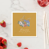 Boho Vintage Bloem Geel Aangepaste Bruiloft Bruids Servet (Insitu)