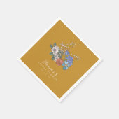 Boho Vintage Bloem Geel Aangepaste Bruiloft Bruids Servet (Hoek)