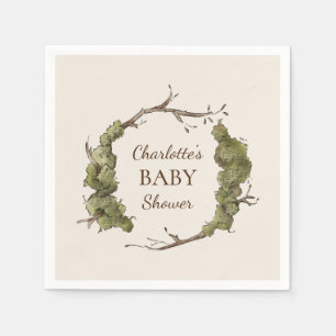 Boho Vintage Bloemachtige Baby Shower Servetten
