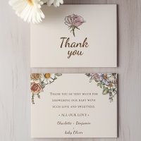 Boho Vintage Bloemen Beige Babyfeestje