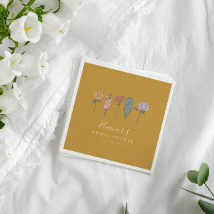 Boho Vintage Bloemen Gele Aangepaste Bruiloft Fees Servet