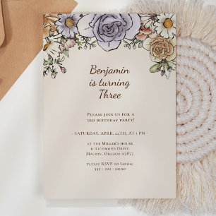 Boho Vintage Bloemen Verjaardagsfeestje voor elke  Kaart