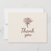 Boho Vintage Bloemige Beige Baby Shower Bedankkaart (Voorkant)