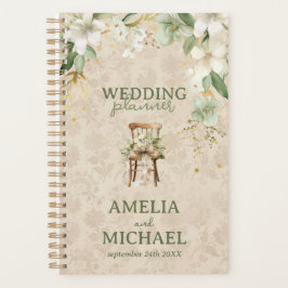 Boho Vintage Bloemige Botanische Bruiloft Planner